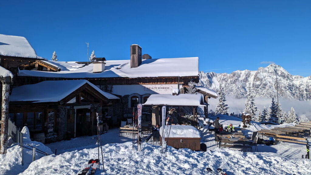 Österreich Alm Berge Winter