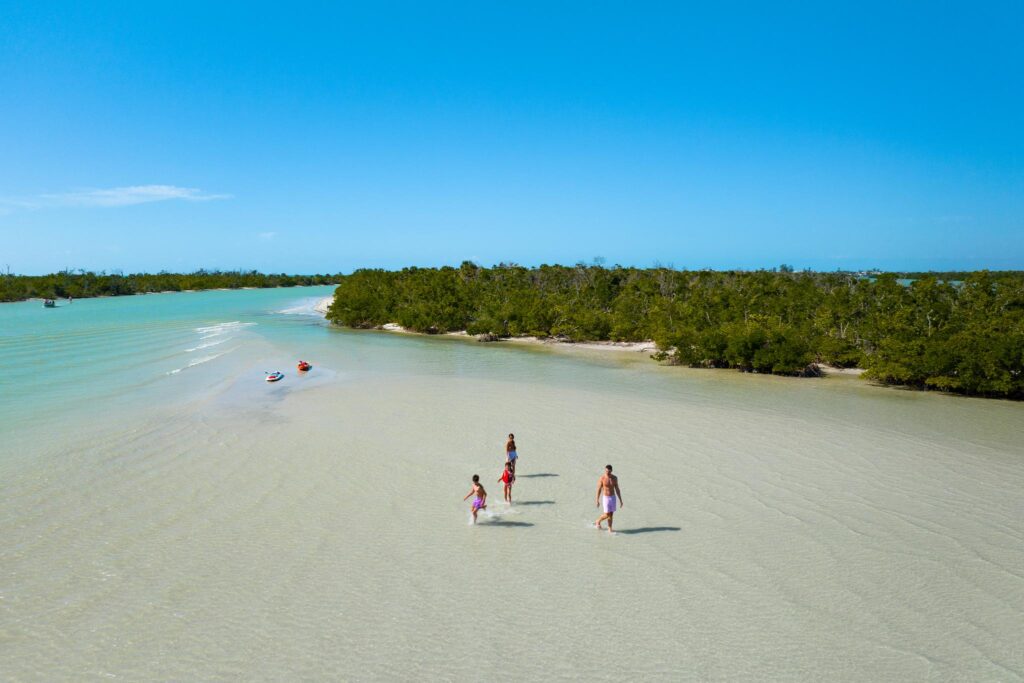 Punta Gorda Englewood Beach Family at Beach Aerial