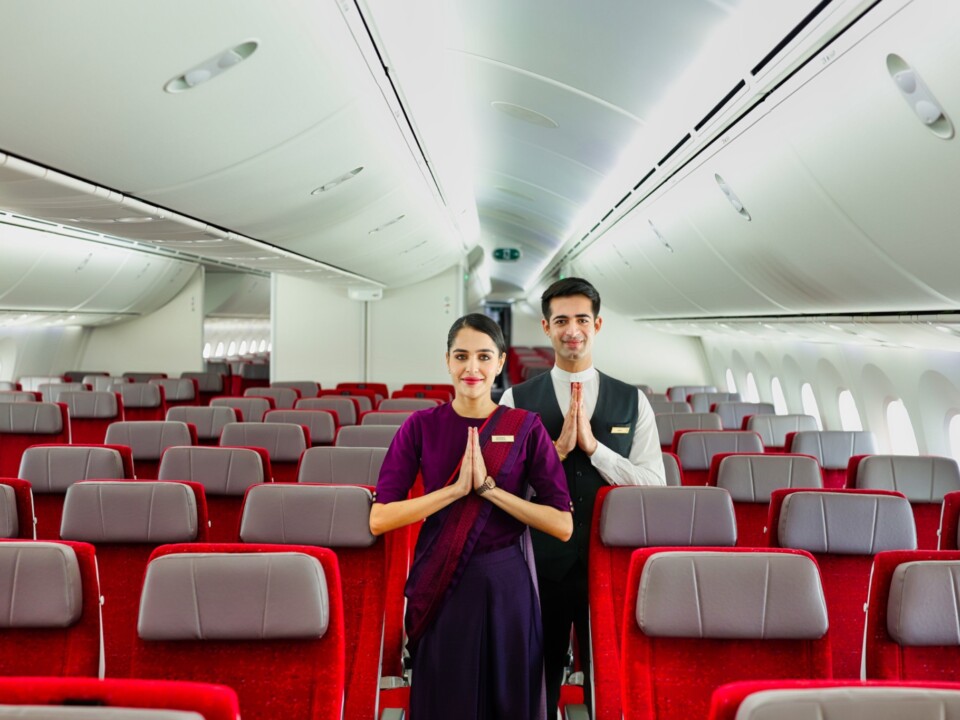 Air-India-Kabinencrew in einem Passagierflugzeug