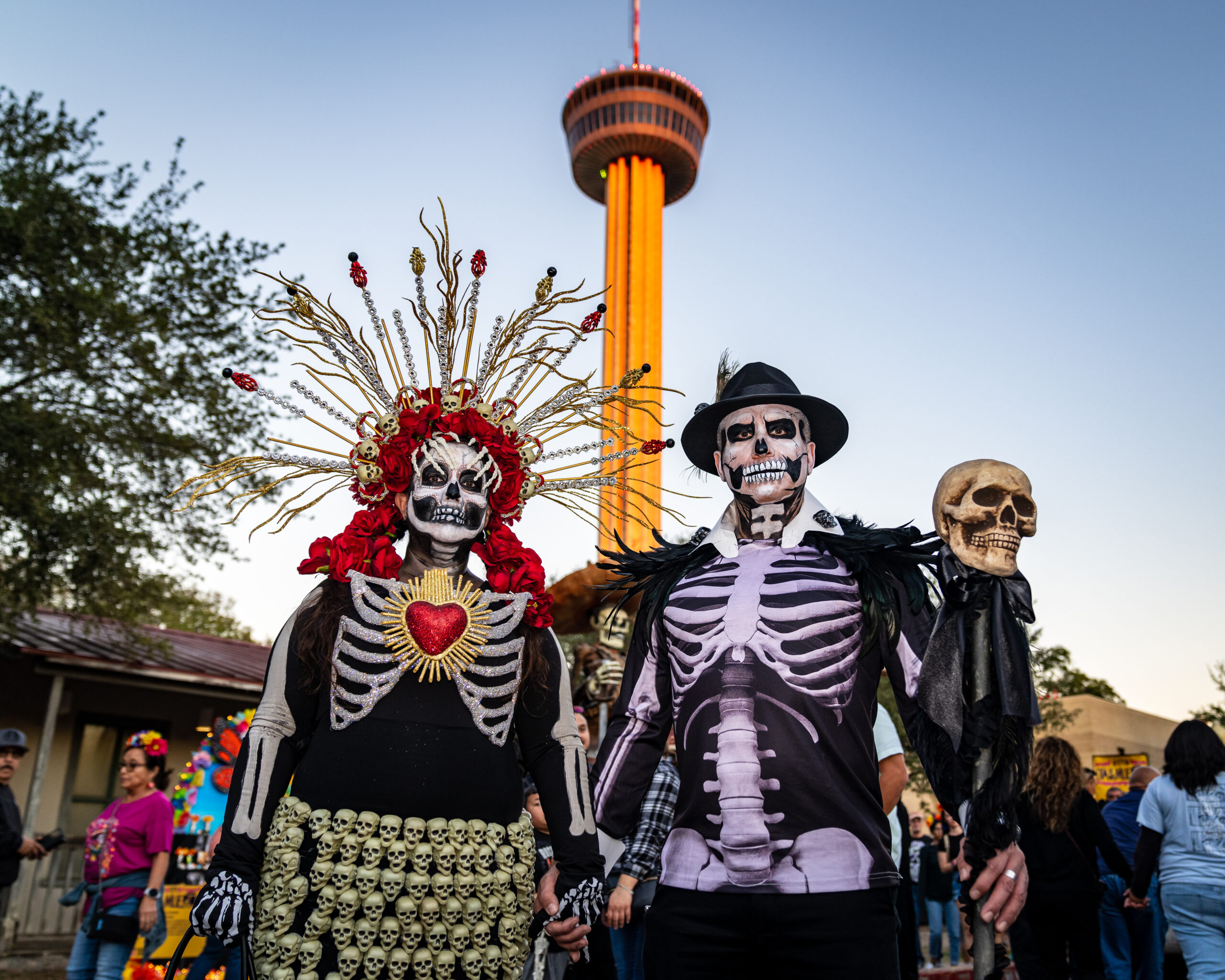 Skelett Familie Dia de los Muertos San Antonio Texas USA