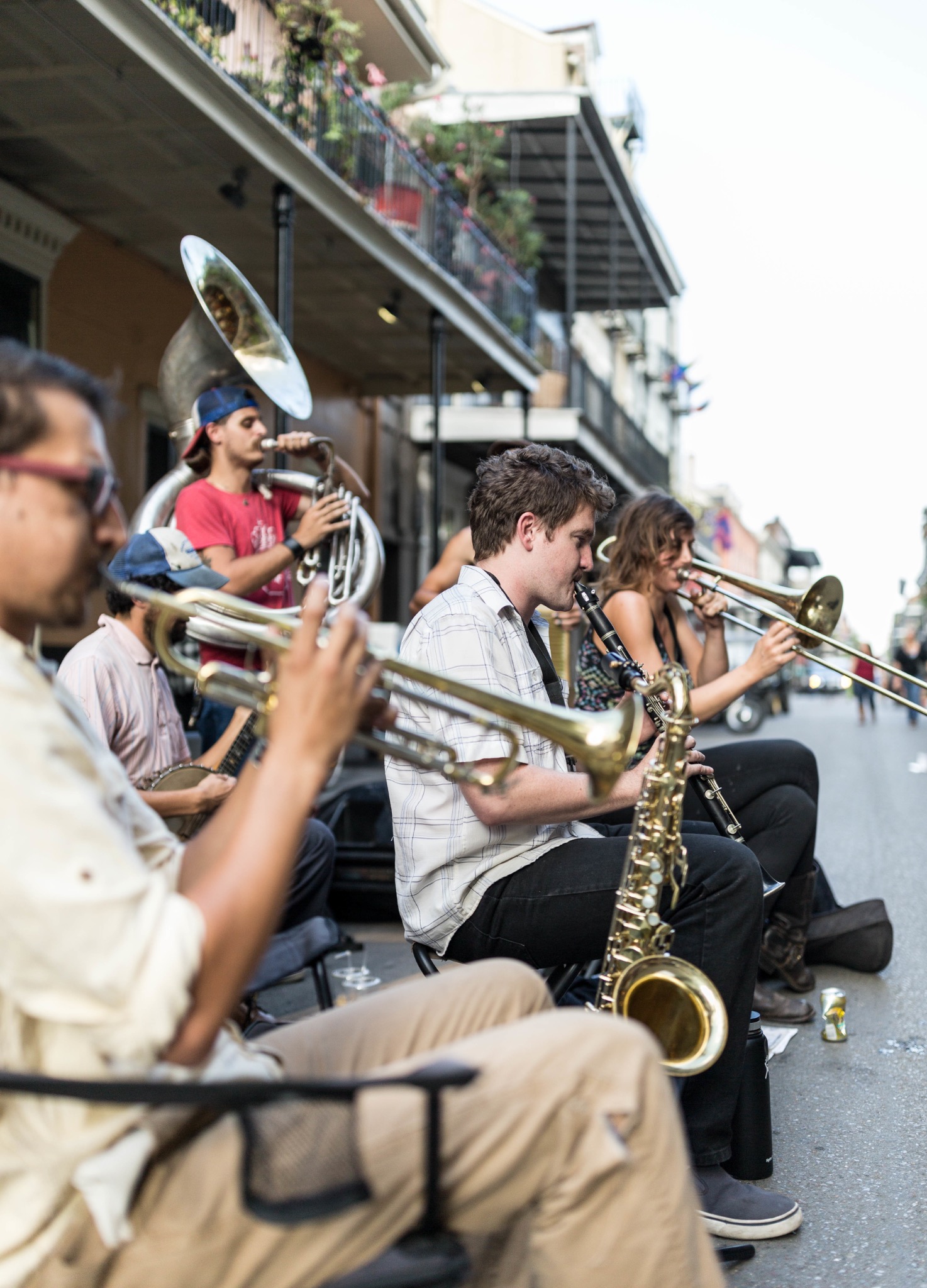 Straßenmusiker mit Blasinstrumenten im French Quarter