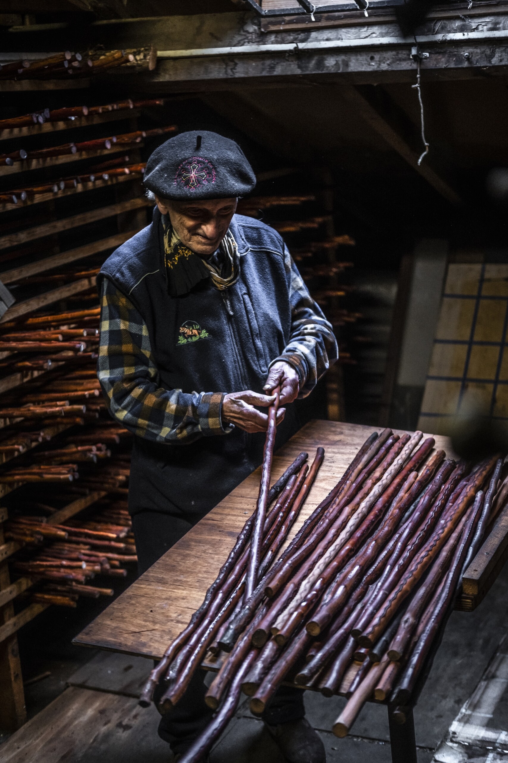 Makhila-Fertigung im Atelier Ainciart Bergara in Larressore.