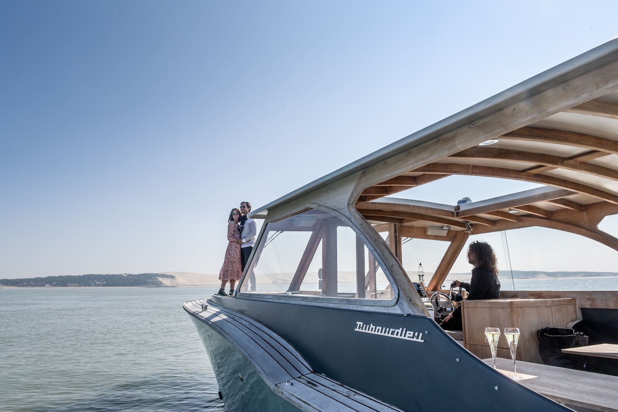 Ein Boot der Werft Dubourdieu auf dem Bassin d’Arcachon.